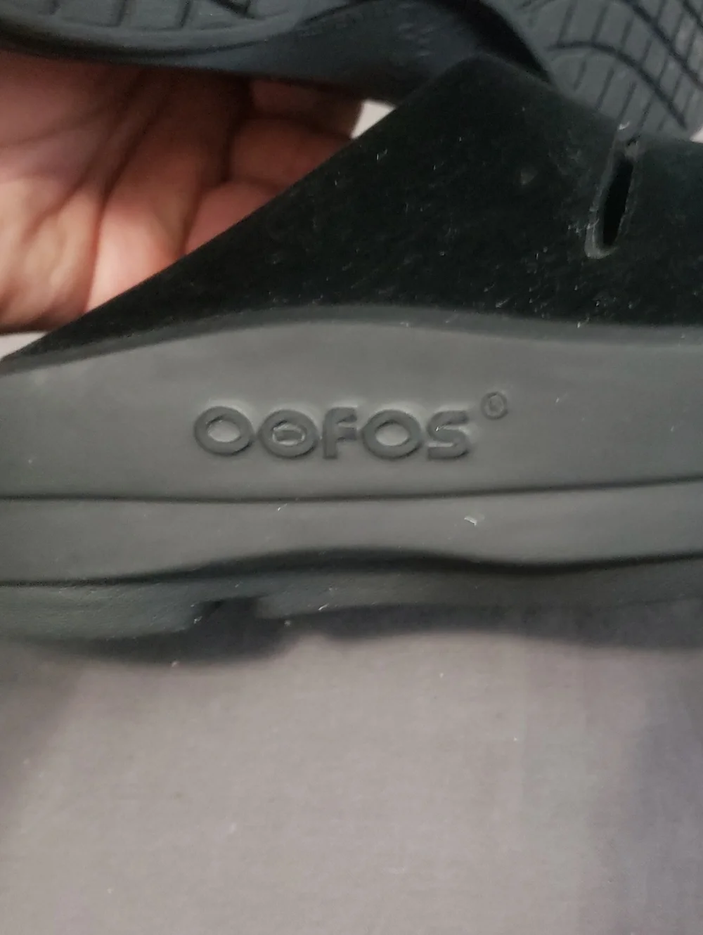 OOFOS Black Slide Sandals